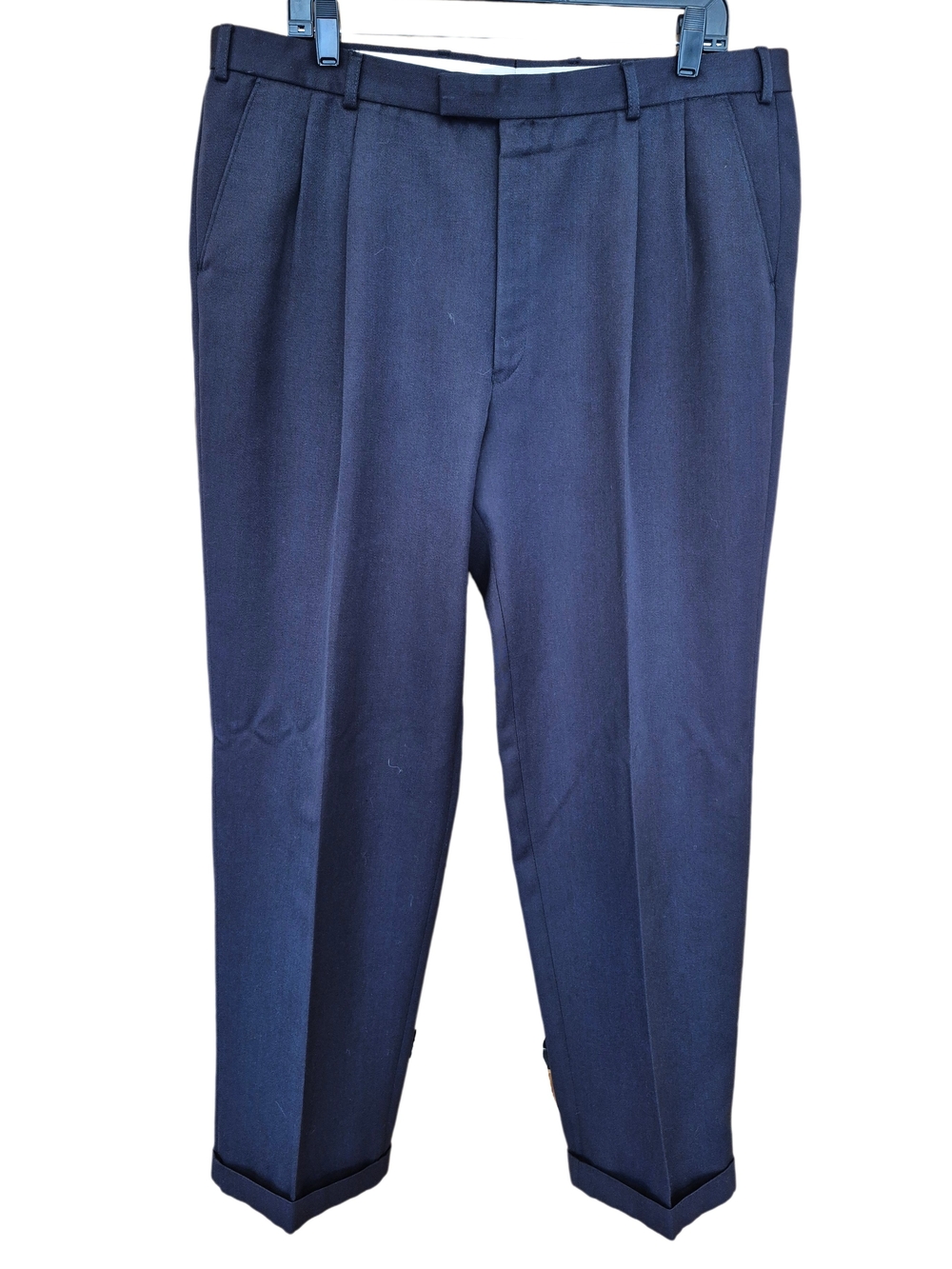 Designer Black Wool Blend Dress Pants Size UK 38 EU 48 Cropped Trouser